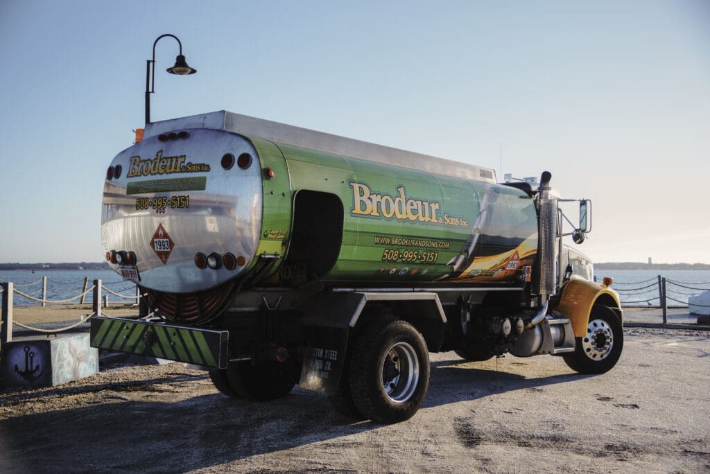Brodeur and Sons heating oil delivery truck in Dartmouth MA